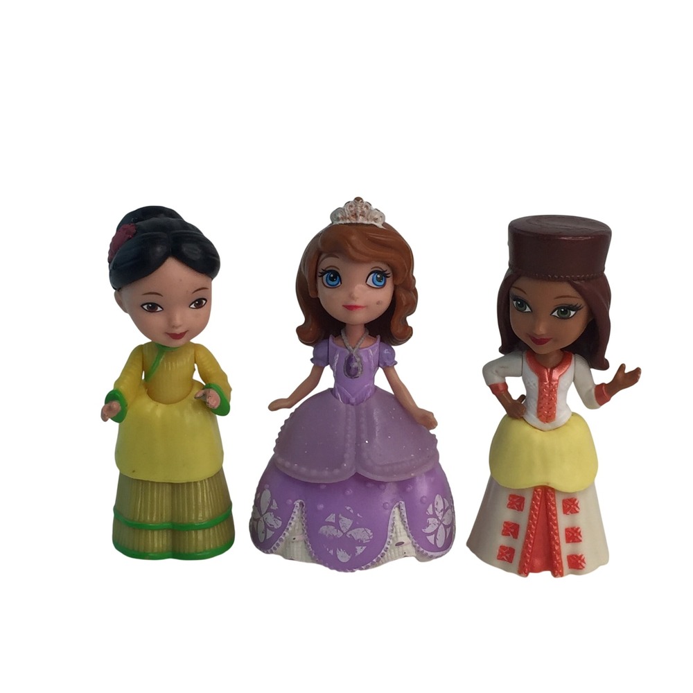 Disney Jr Sofia the‎ First Mini Figures 3in Princess Jun & Maya Lot of 3 Mattel